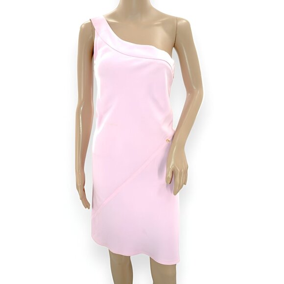 Sonia Rykiel Designer Minimalist Pastel Pink Bias Crystal Fit Flare Dress 36 S 4 - Picture 1 of 9
